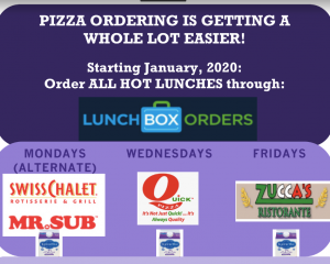 Hot Lunch (Including Pizza) and Milk Orders Are Now On-Line!